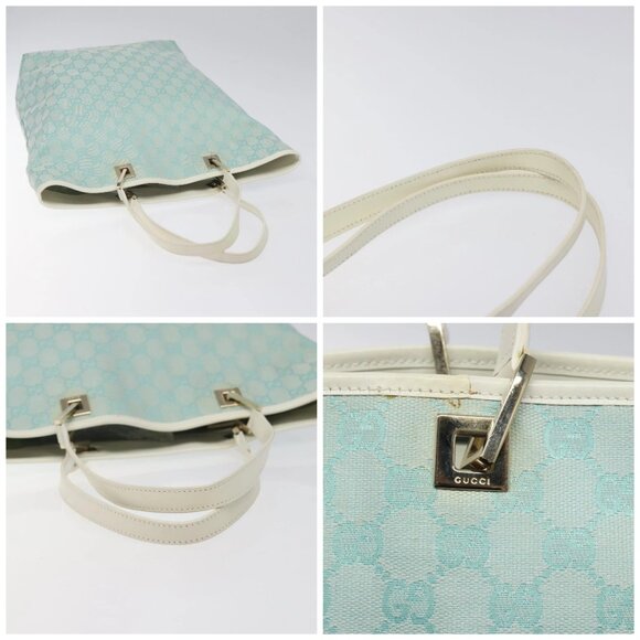 GUCCI GG Canvas Tote Bag Blue Gold 002 1098 Auth 125400 - Picture 16 of 16